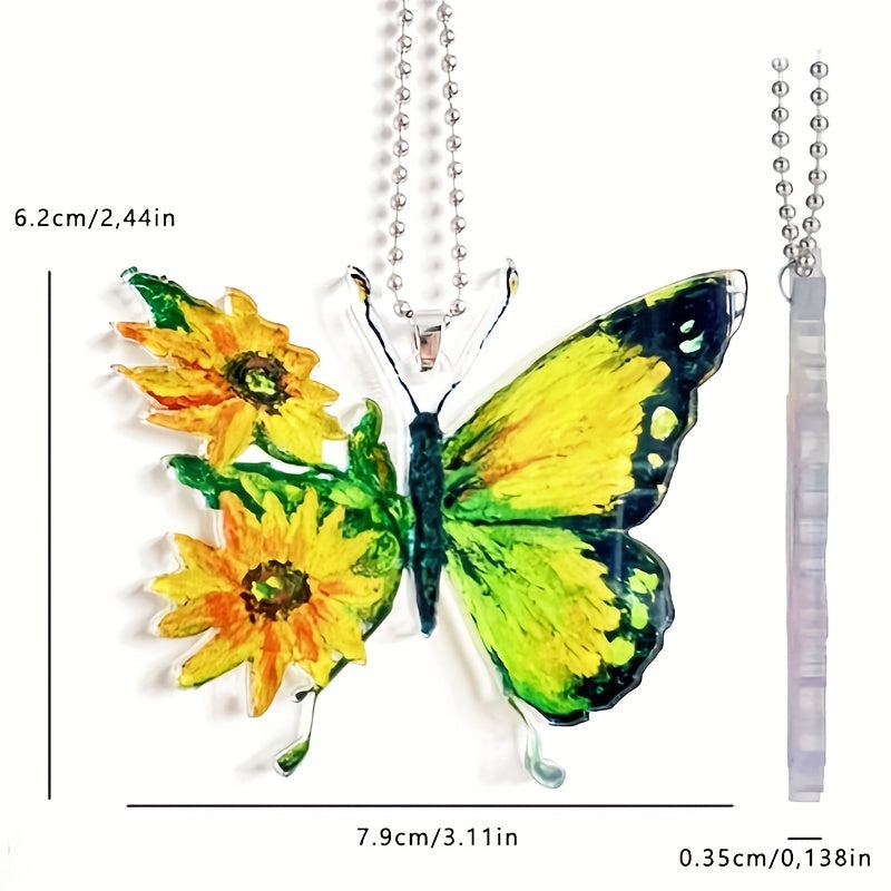 Sunflower Flower Ornament Yellow Butterfly Door Hanging Decoration