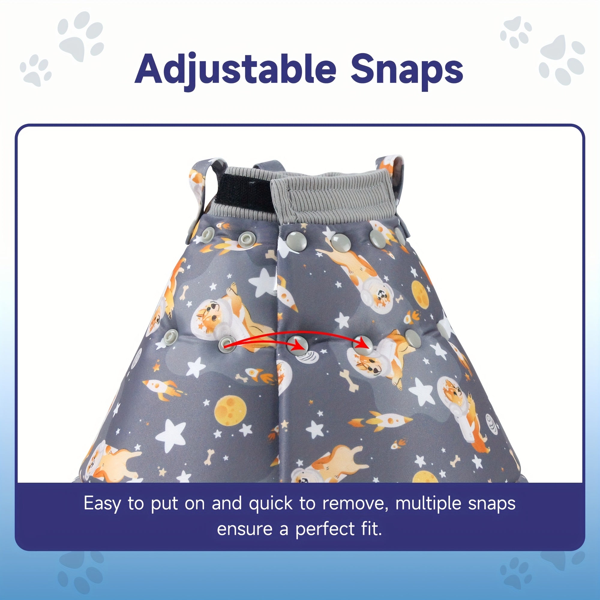 Adjustable Space Dog Graphic Cat Cone Collar