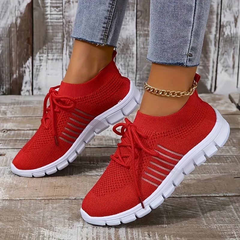 Women's Lace-up Running Shoes Lightweight Mesh Sneakers