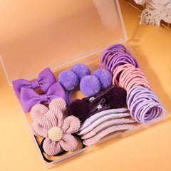 Box Hair Clips Hair Ties Elastic Hair Bands Ponytail Braids Accessories