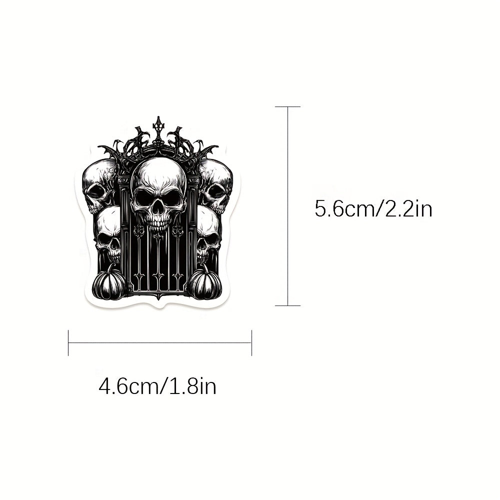 50 Retro Skull Stickers for Phones Luggage Skateboards Halloween