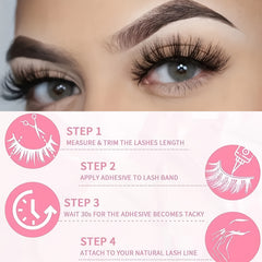 Natural Thick False Eyelashes Long Slender Volume Soft Fluffy Lashes