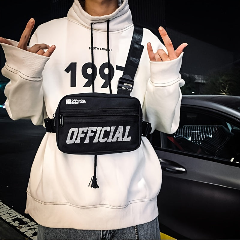 Unisex Letter Print Crossbody Bag for Travel