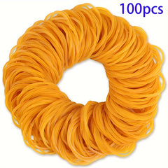 100pcs Yellow Rubber Band Ring High Elastic Durable Leather Band