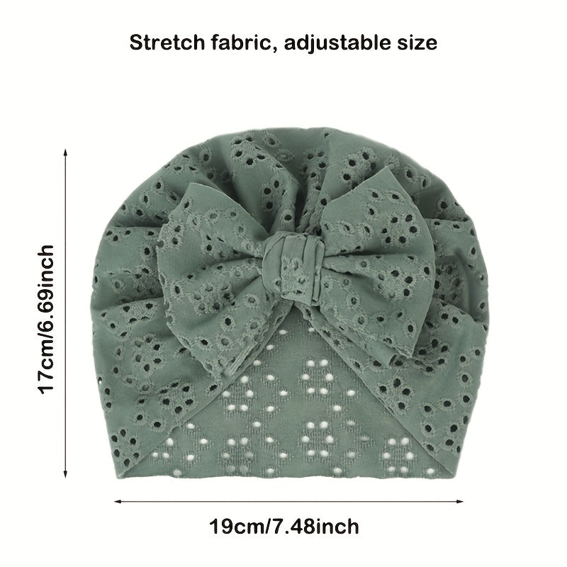 Lace Hollow Out Bow Decor Cap for Baby Girls Photography Props