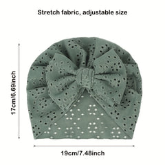 Lace Hollow Out Bow Decor Cap for Baby Girls Photography Props