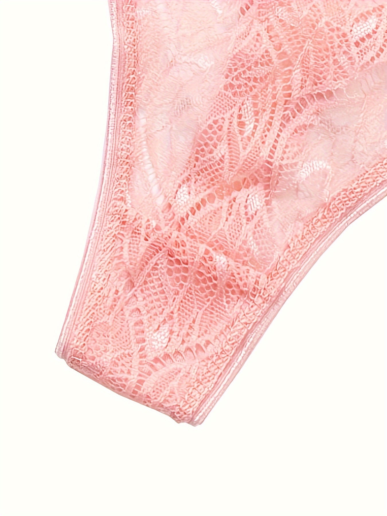 5 Pack Plus Size Sexy Lace Thongs Set Soft Breathable Bow Front Panties