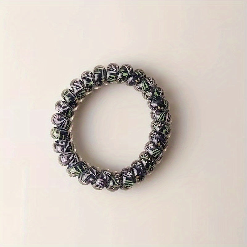 Telephone Wire Floral Hair Tie Elastic Rubber Band Head Rope
