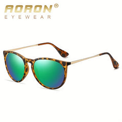 AORON Round Frame Polarized Sunglasses with Colorful Film