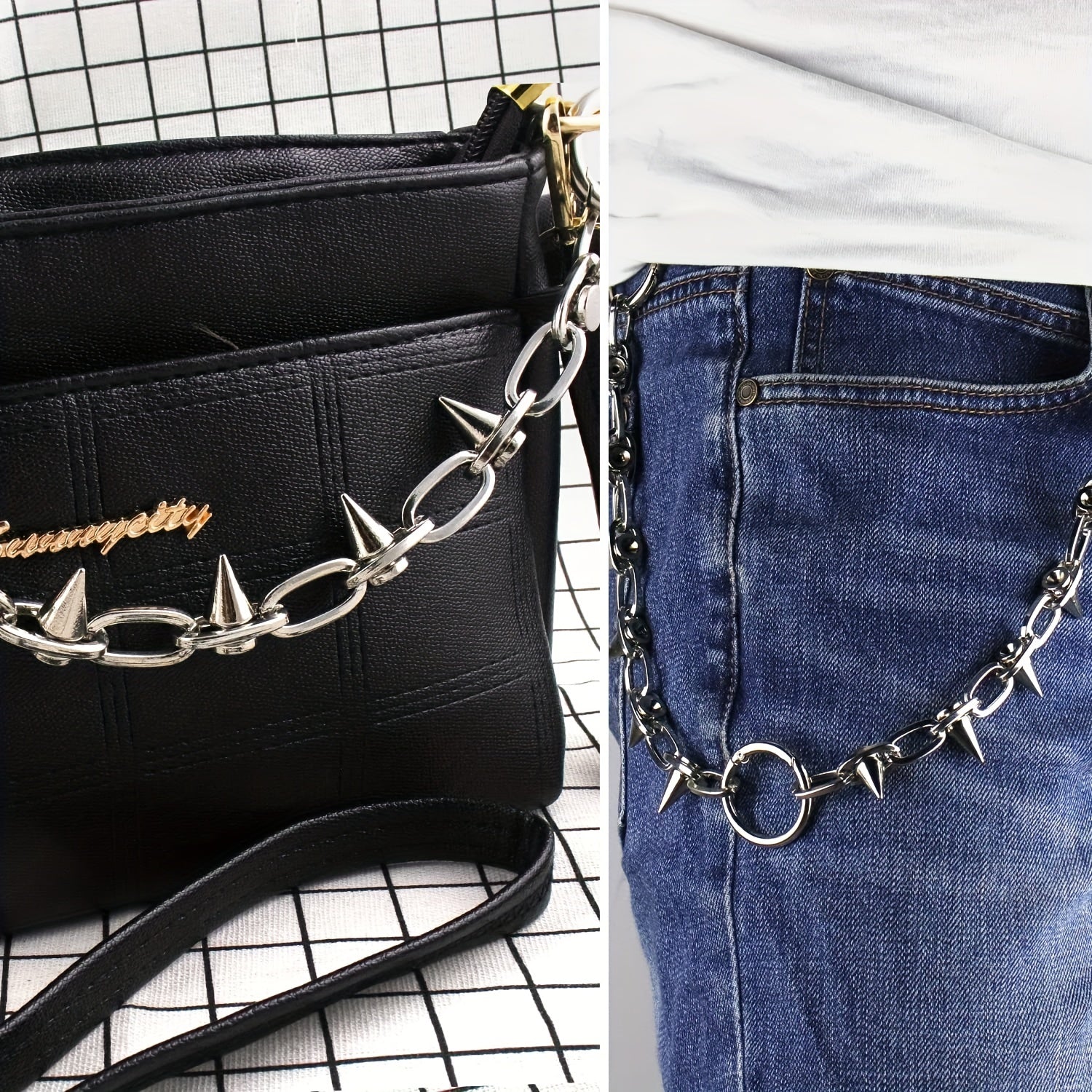 Punk Metal Style Shoe Charms Chains DIY Shoe Decoration