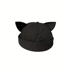 Cat Ears Landlord Hat Brimless Bowler Beanie