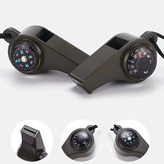 3 In 1 Whistle Portable Survival Whistle Compass Thermometer
