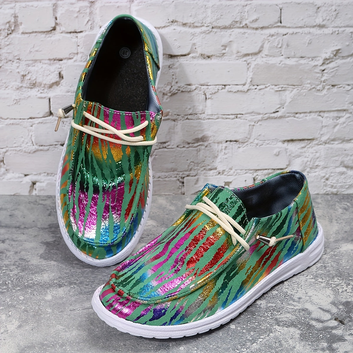 Women's Lightweight Lace Up Loafers Low Top Sneakers