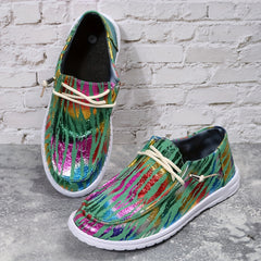 Women's Lightweight Lace Up Loafers Low Top Sneakers