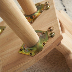 Cloud Shape Rubber Wood Stool Wooden Chair Shoe Changing Stool