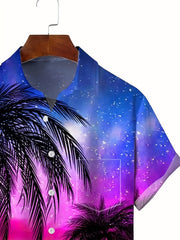 Sunset Beach Print Men's Hawaiian Shirt for Vacation