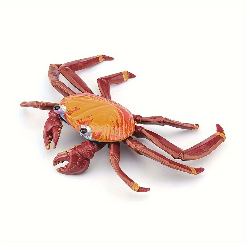 Solid Red Crab Sand Crab Marine Life Model Simulation Animal Toy