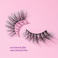 7 Pairs Natural 5D Curly Half Eyelashes 14mm - Lengthening & Thickening