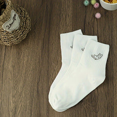 3 Pairs Cartoon Cat Print Socks Comfy & Mid Tube Socks Women's Stockings