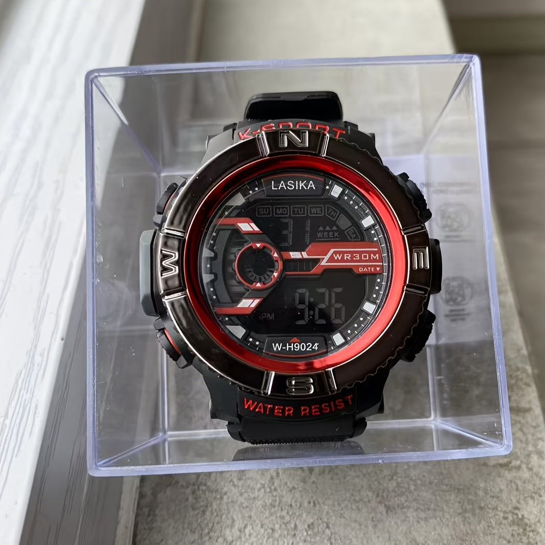 Boys' Digital Sport Watch, Red, IPX7 Swimming Watch with Stopwatch