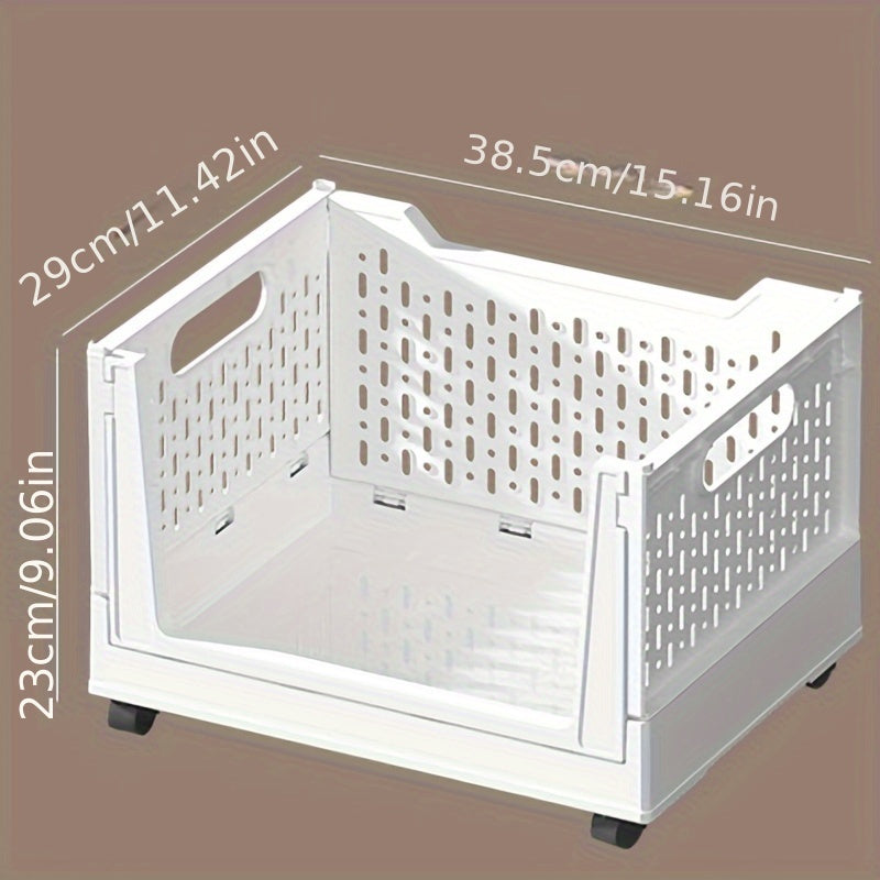 Plastic Folding Storage Box with Wheels