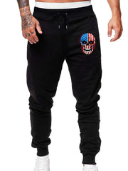 Men's Skull Head Print Casual Drawstring Sweatpants