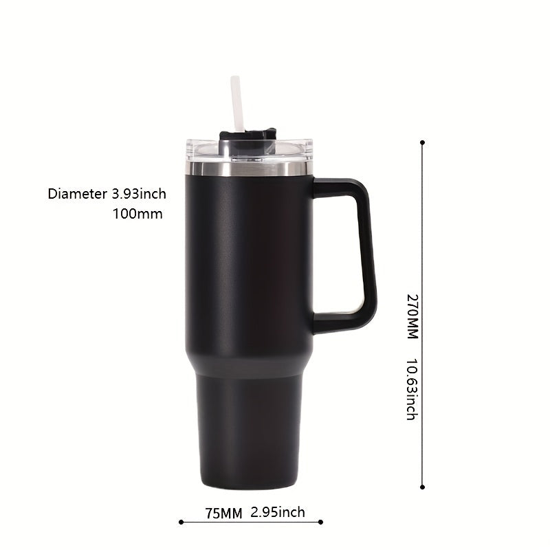 Vacuum Insulated Travel Mug 40oz Stainless Steel Coffee Cup with Straw