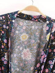 Floral Print Bell Sleeve Kaftan Cover Up Dress