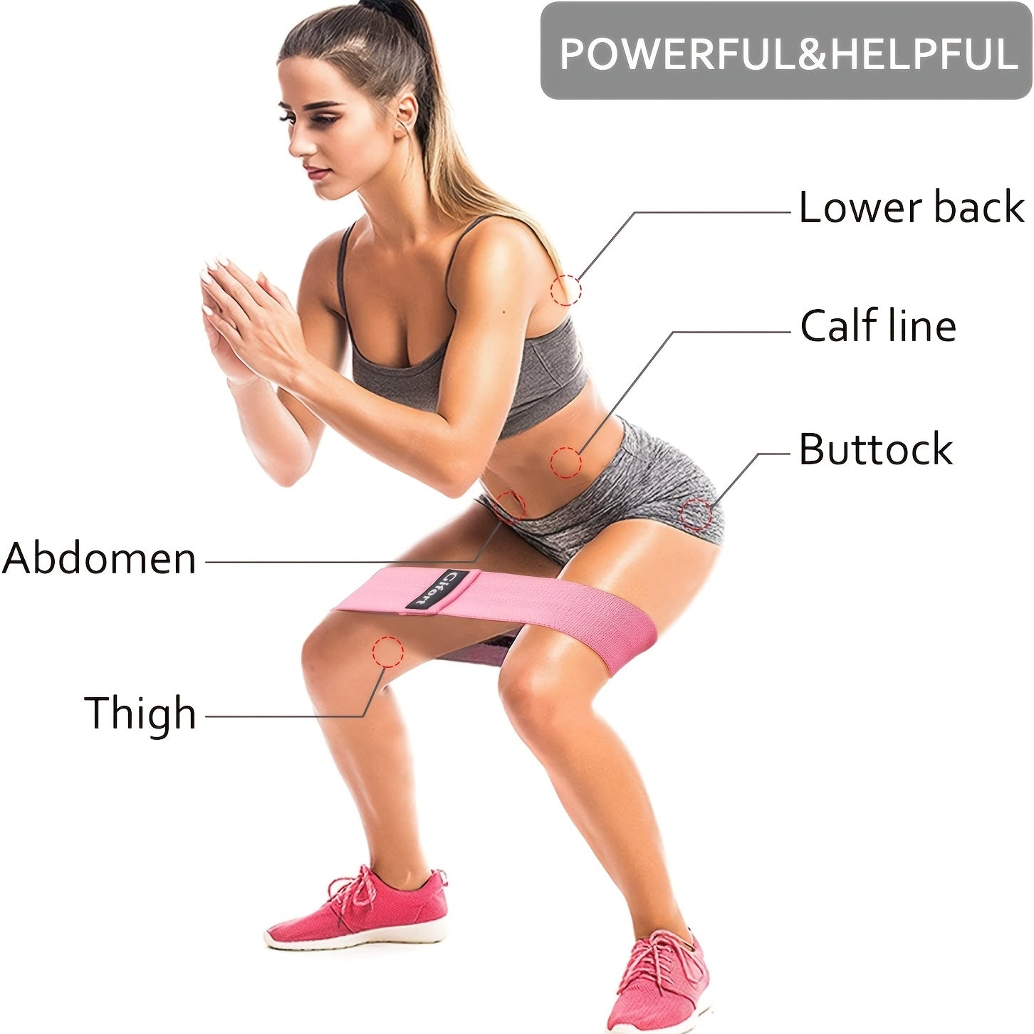 3pcs Non Slip Resistance Band for Leg and Butt Workouts