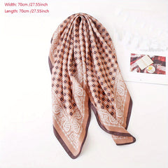 Paisley Geometric Print Shawl Bandana Square Scarf For Women