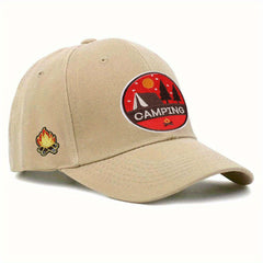 Campfire Embroidery Peaked Cap Soft Top Street Sunshade Baseball Cap