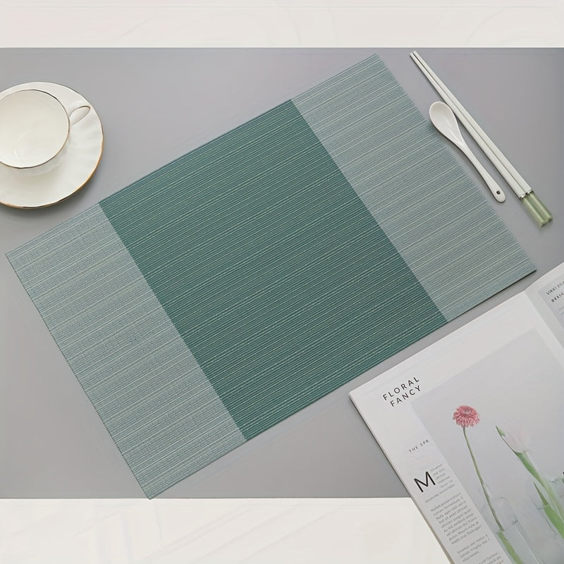 Set of 6 Teslin Placemats Washable Reusable Anti-fouling Table Mats