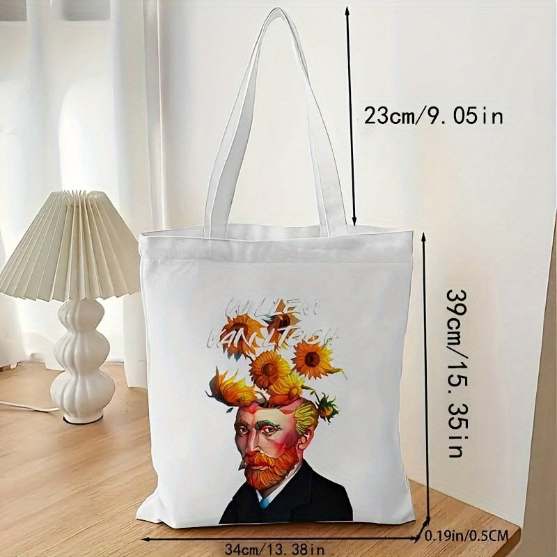 Sunflower Canvas Tote Bag for Fitness and Daily Use