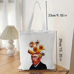 Sunflower Canvas Tote Bag for Fitness and Daily Use