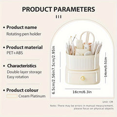 360 Rotating Makeup Organizer Cosmetic Storage Box With Drawer