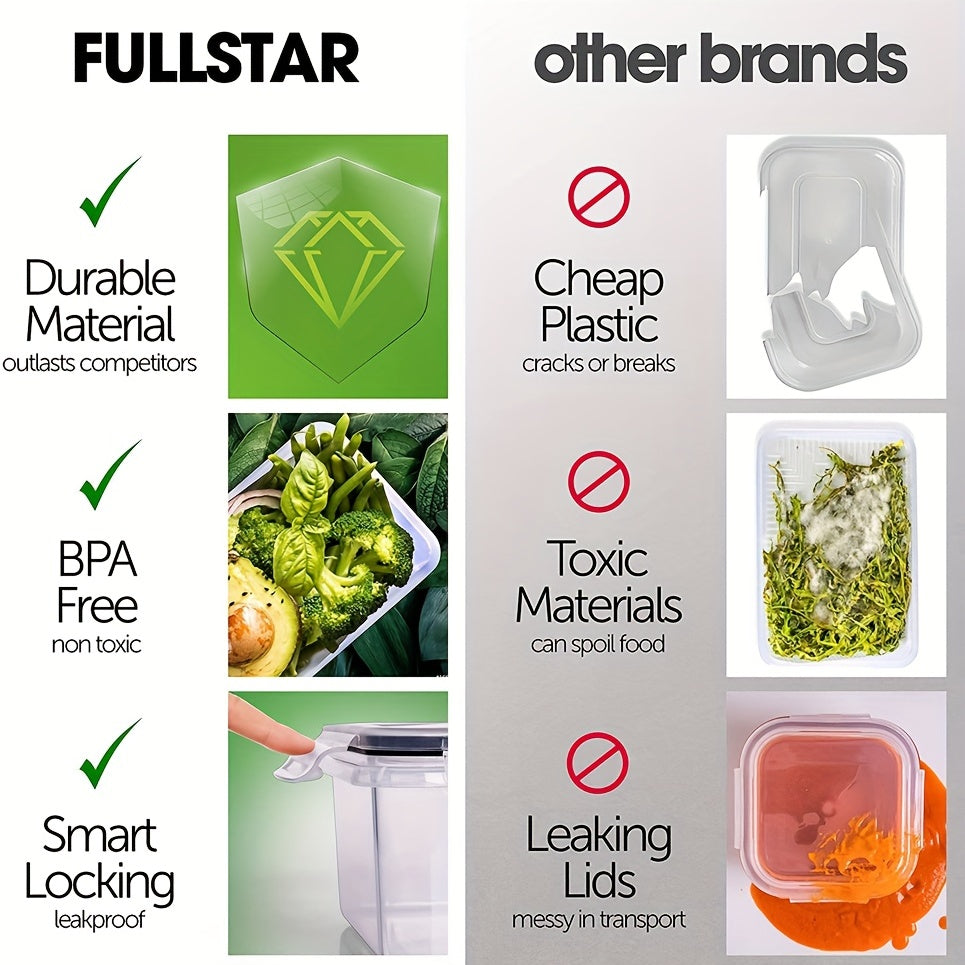 16pcs Leak-proof Food Container Set for Kitchen and Refrigerator