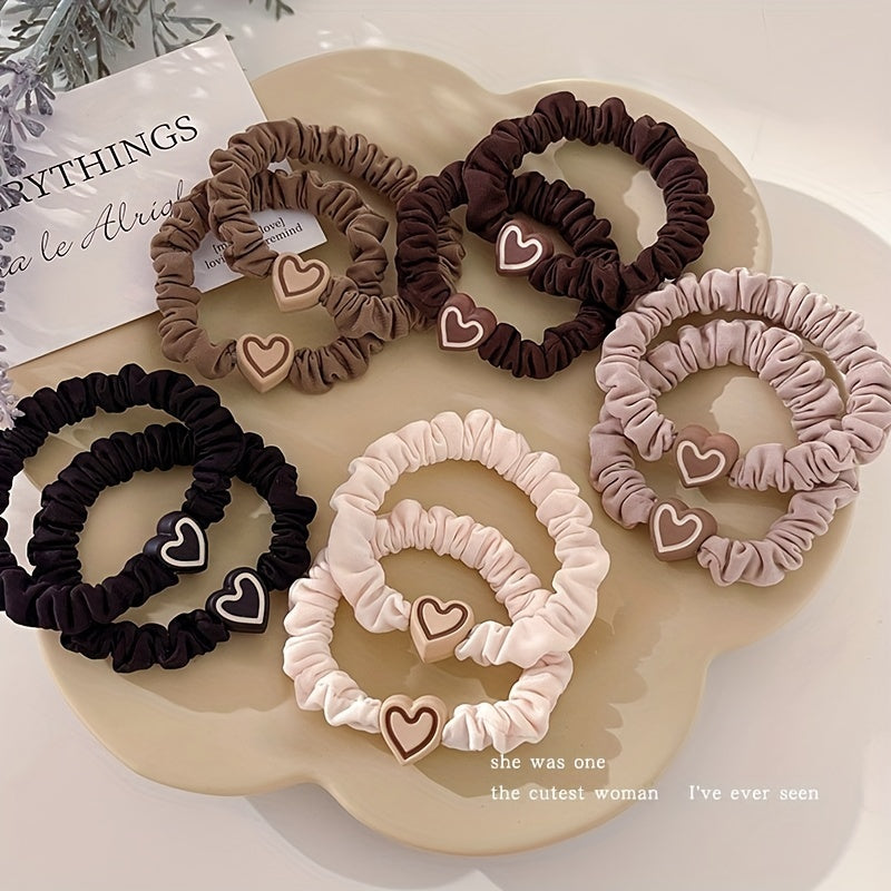 5 Pcs Love Hair Ties Elastic Band Headwear Mix