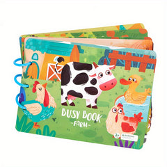Montessori Busy Book Set: Dinosaur & Farm Learning Toys