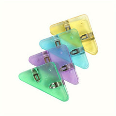 10 Mixed Office Triangle Book Clips Colorful Plastic Folders