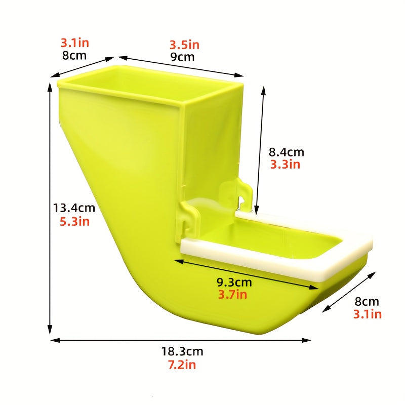 Green Hanging Bird Feeder with Rotating Lid for Bird Cage