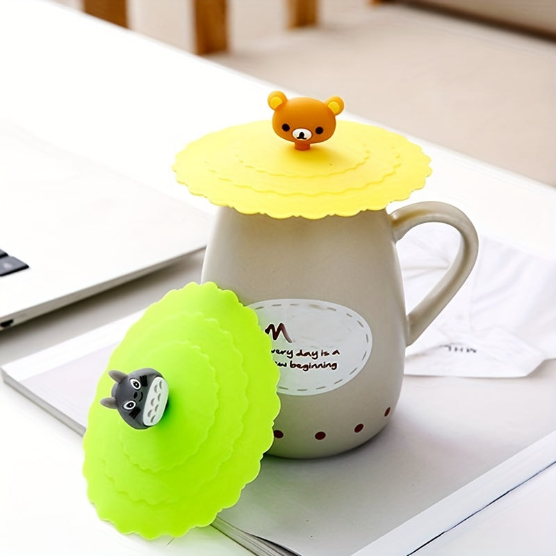 Cartoon Pattern Silicone Cup Cover Anti-leakage Dust-proof