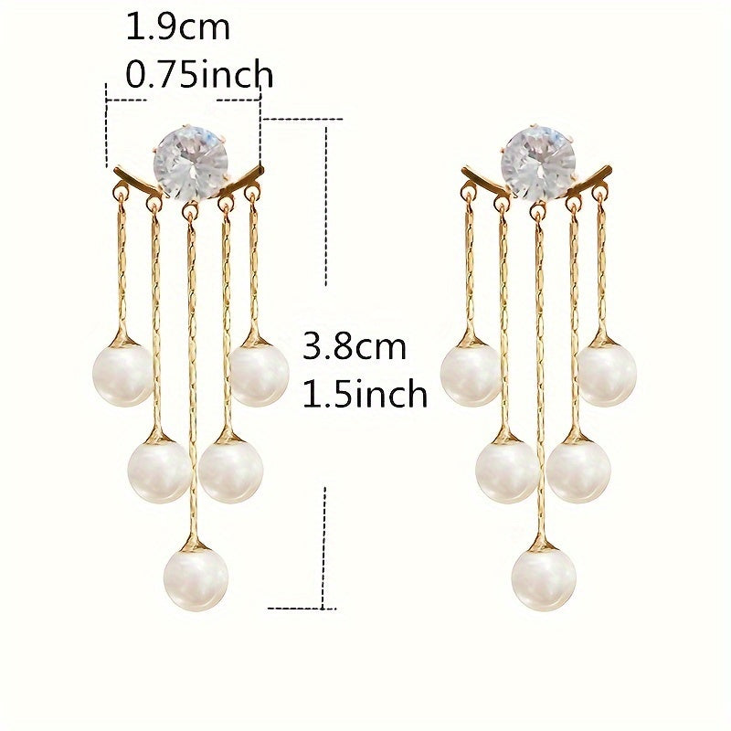 Women Tassel Pearl Earrings Classic Jewelry For Girls