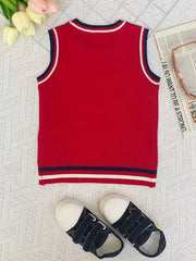 Boys Cartoon Car Graphic Print Sleeveless Sweater Vest