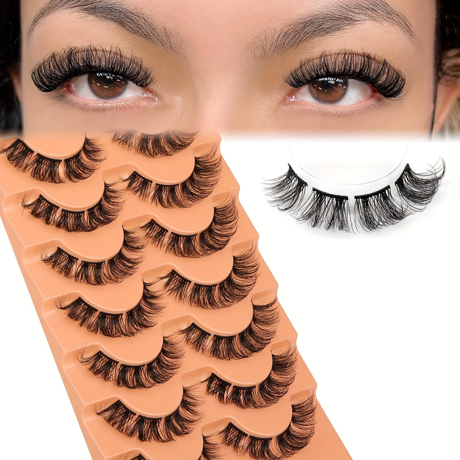7 Pairs Natural Eyelashes Cluster Extensions 6-15mm Mixed Length False Eyelashes