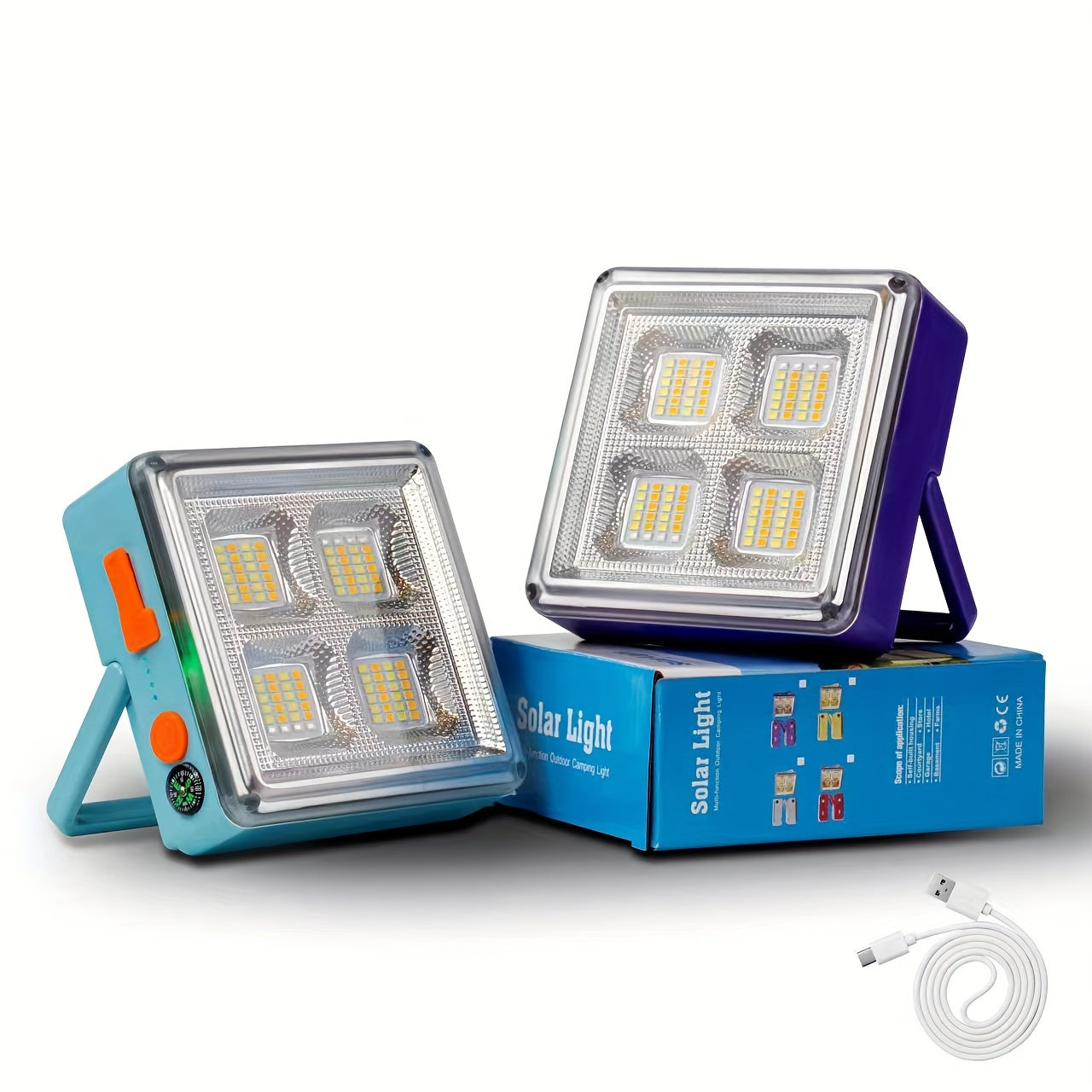 LED Solar Work Light Waterproof Camping Flash Emergency Light