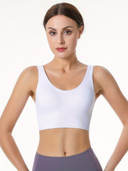Adjustable Ribbed Sport Bra Comfy & Breathable Women's Underwear
