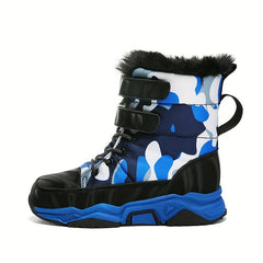 Boy's High Top Snow Boots Warm Fleece Cozy Ankle Boots
