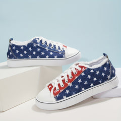 Women's Star Pattern Canvas Shoes Low Top Sneakers