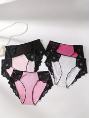 5 Pack Plus Size Lace Seamless Comfort Soft Panties Set