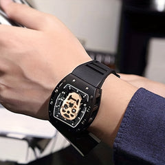 Men's Skull Hollow Quartz Watch Large Dial